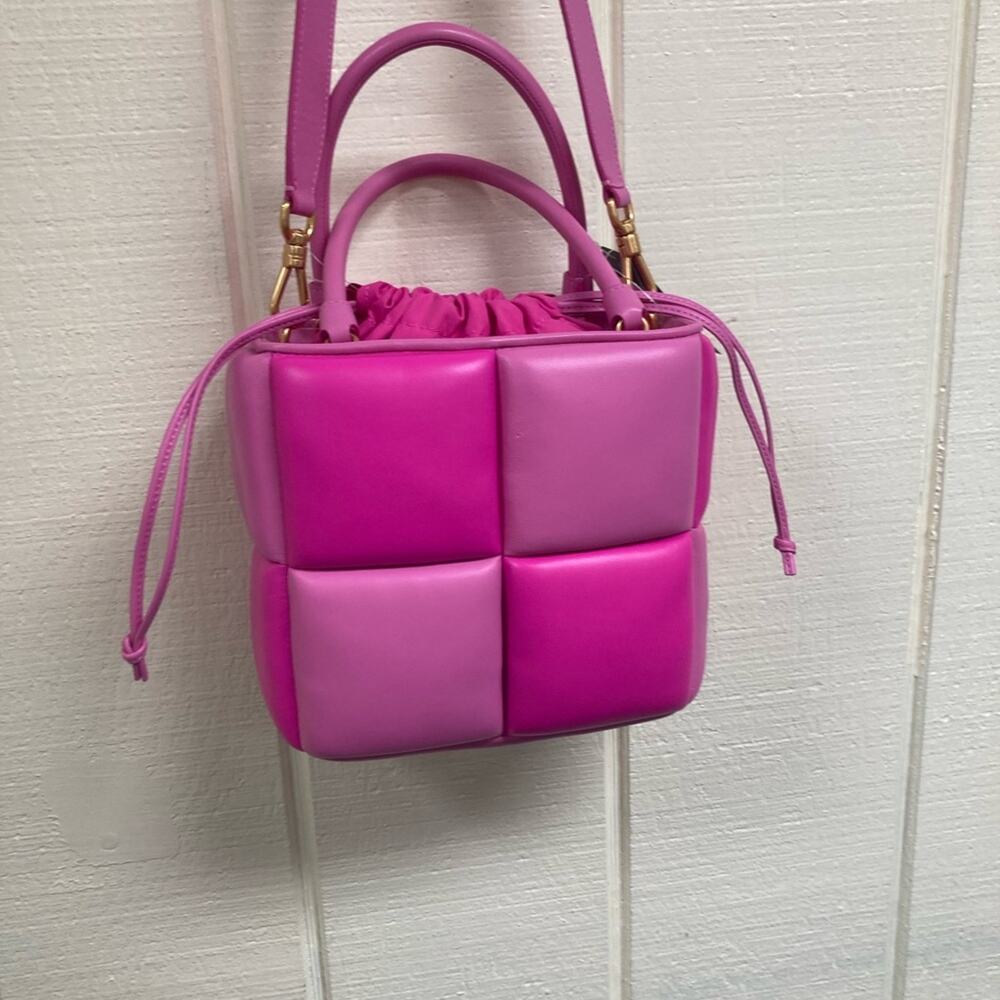 New Kate Spade Purse Boxxy Tote Vivid Snap Pink Quilted Handbag - Picture 9 of 16